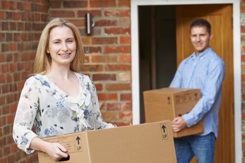Removal team planning a move in a London street