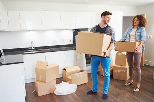 Office relocation items prepared for transport in London