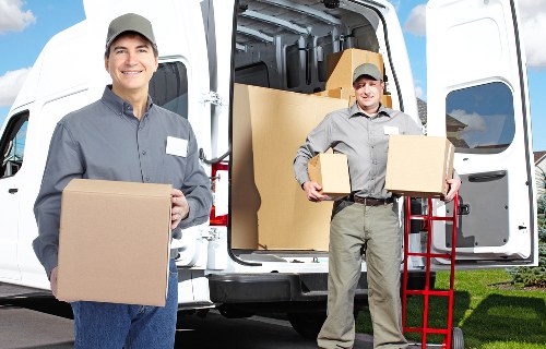 Items being loaded into a van for a London relocation