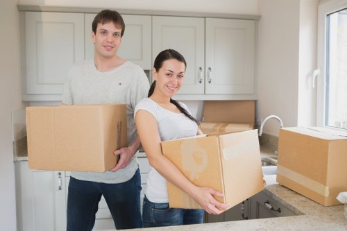Loading furniture into a removals van in London